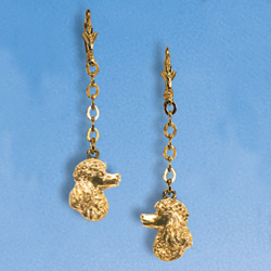 Ohrhänger Pudelkopf an Kette in Silber oder Gold