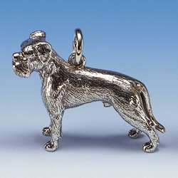 Schmuck Boxer Hund in Silber und Gold.