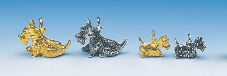 Anhänger Scotch-Terrier in Gold und Silber