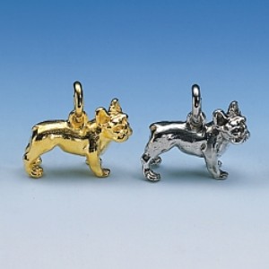 Anhänger Französische Bulldogge in Silber oder Gold 