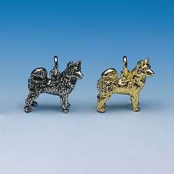 Anhänger Husky in Silber und Gold