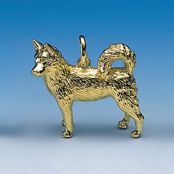 Husky Schmuckanhänger aus Silber oder Gold – detailreicher Hundeschmuck als Geschenk für Hundefreunde