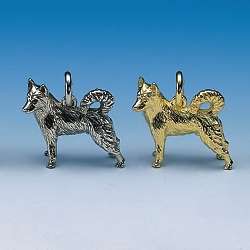 Detailreicher Husky Schmuckanhänger aus Silber oder Gold – edler Hundeschmuck als Geschenk für Hundefreunde