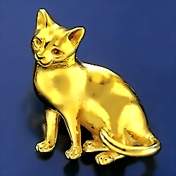 Anhänger sitzende Siamkatze in Silber oder Gold