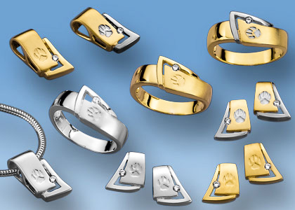 Aparte Ringe und Anhänger in neuem Design Neue Ringe mit Hundepfötchen