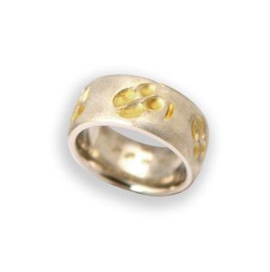 Jäger-Ring in Sterlingsilber, teilvergoldet
