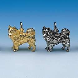 Anhänger Samojede in Gold und Silber ist ein echtes Schmuckstück für den Hundefreund